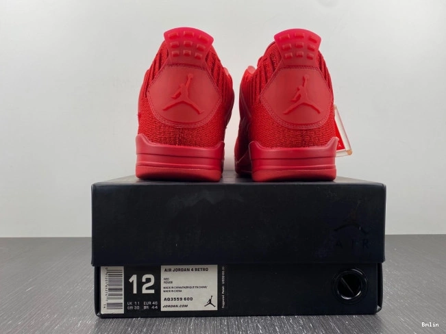 Bmlin Shoes Red Jordan Retro 4 Flyknit AQ3559-600 0709
